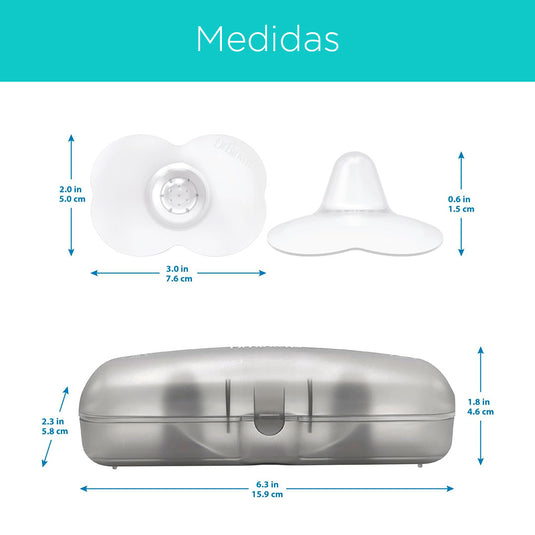 Pezoneras mariposa en silicona 100% libre de BPA, protectores de lactancia materna, con estuche para esterilizar y transportar, en material resistente y ligero, fáciles de asear - Dr Brown's