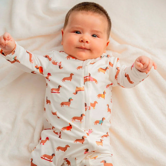 Pijama estampada para bebé, pijama de cuello redondo para recién nacido, con manga larga, en estilo cuerpo completo o dos piezas camiseta pantalón - EMEBE