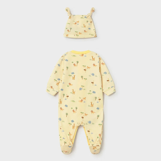 Pijama estampada con pies y gorrito a juego - Mayoral