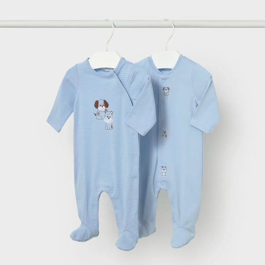 Pijama enteriza manga larga con pies azul perritos - Mayoral