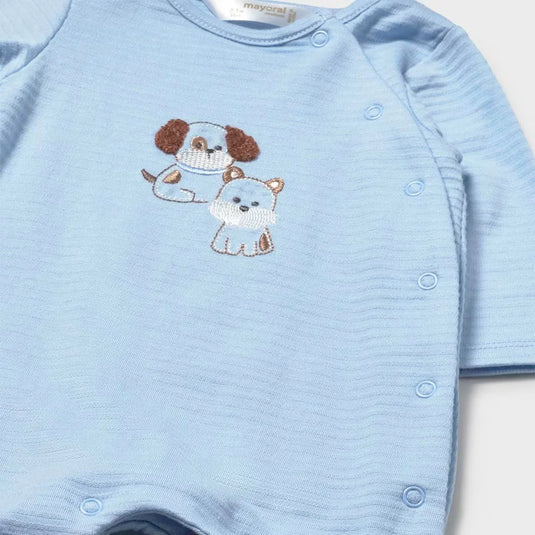 Pijama enteriza manga larga con pies azul perritos - Mayoral