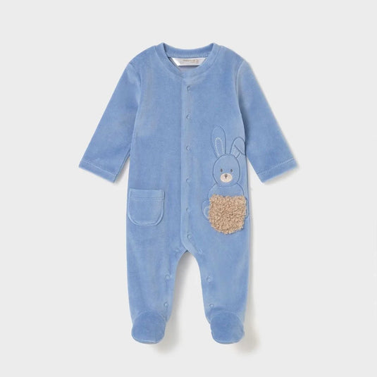 Pijama mameluco manga larga Conejitos para bebé, cuello redondo, cierre con botones a presión en la parte delantera, botones a presión en la entrepierna para facilitar la puesta, cálido tejido de algodón con tacto suave y aterciopelado - Mayoral