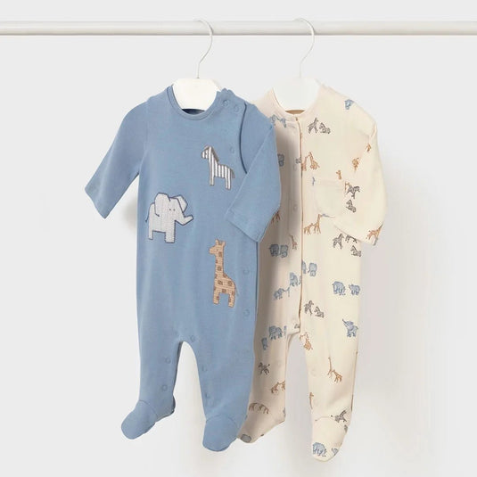 Pijama mameluco con diseño estampado para bebé, cuello redondo, cierre con botones a presión en la parte delantera, botones a presión en la entrepierna para facilitar la puesta de la prenda, diseño estampado - Mayoral