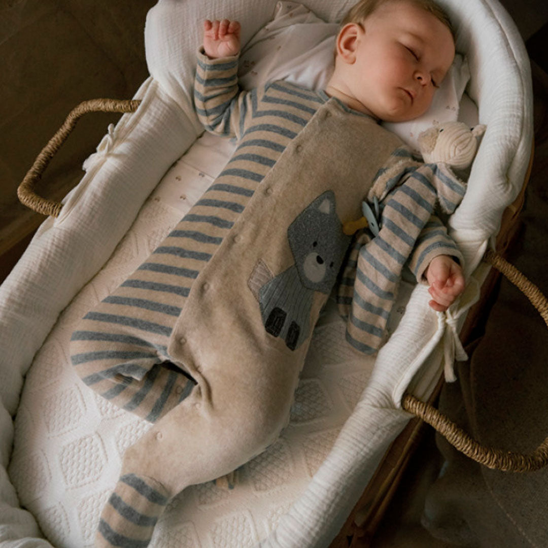 Pijama manga larga con diseño de zorrito para bebé, cuello redondo, botones a presión en la entrepierna para facilitar la puesta de la prenda, cálido tejido de algodón con tacto suave y aterciopelado - Mayoral