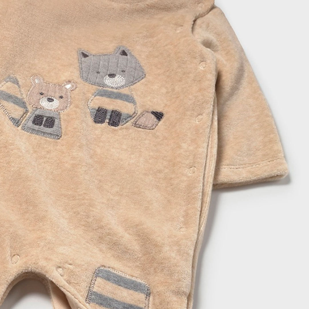 Pijama manga larga con diseño de zorrito para bebé, cuello redondo, botones a presión en la entrepierna para facilitar la puesta de la prenda, cálido tejido de algodón con tacto suave y aterciopelado - Mayoral