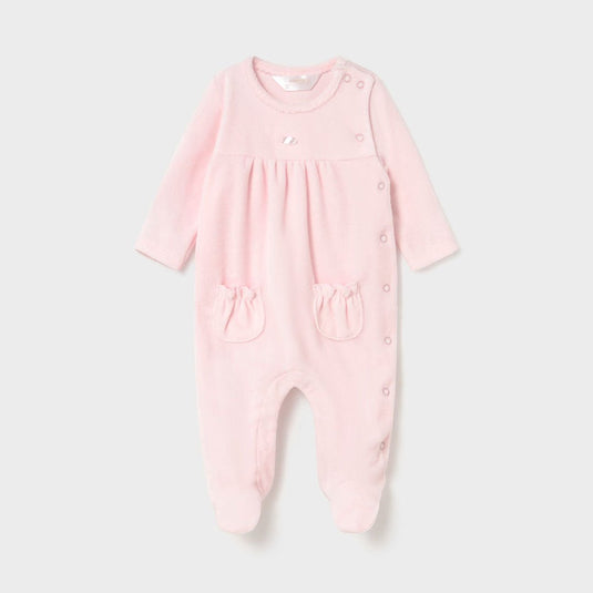 Pijama enteriza de manga larga para recién nacida, cuello redondo, cierre lateral con botones a presión, botones a presión en la entrepierna para facilitar la puesta de la prenda - Mayoral