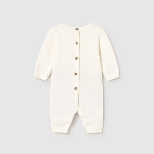 Pijama enteriza tejida manga larga para recién nacido, cuello redondo, botones a presión en la entrepierna para facilitar la puesta de la prenda, cierre con botones en la espalda para facilitar la puesta de la prenda, tejido de punto - Mayoral