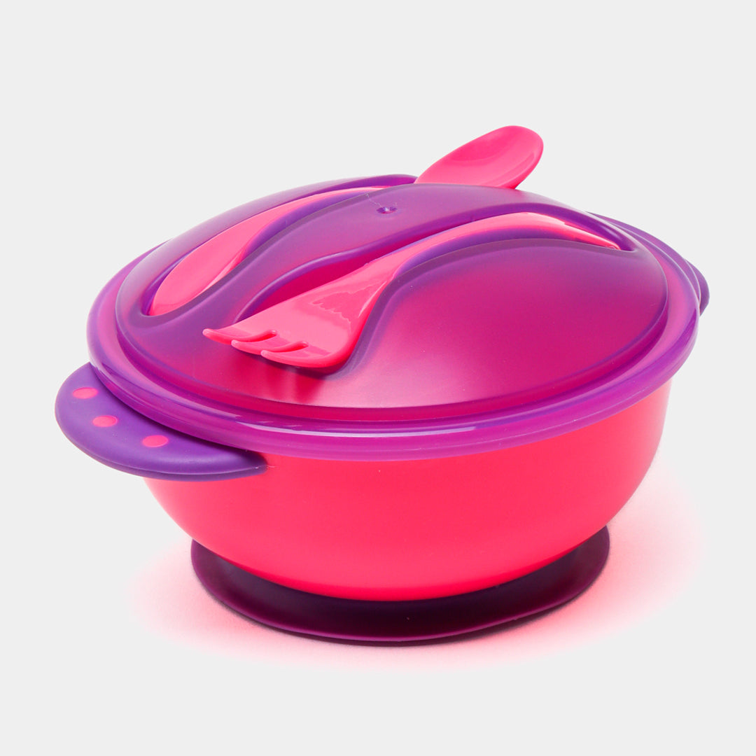 Set de plato con cubiertos, con base de succión, juego de cuchara y tenedor - OnlyBaby