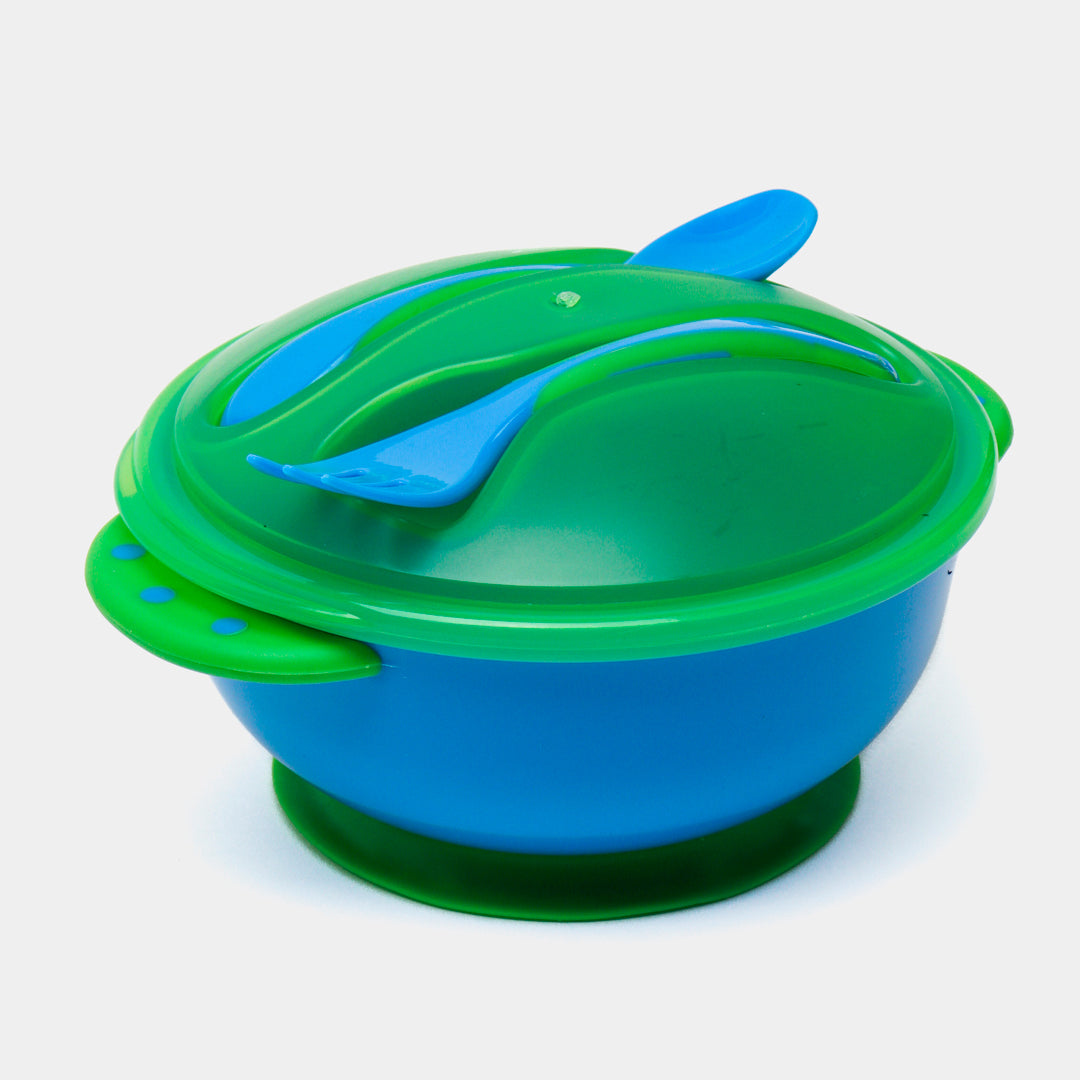 Set de plato con cubiertos, con base de succión, juego de cuchara y tenedor - OnlyBaby