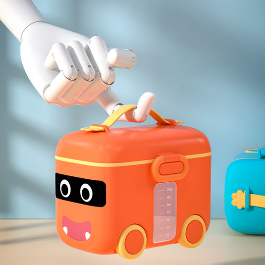 Portaleche Bus portátil, recipiente para leche de fórmula para bebés, contenedor de almacenamiento con sellado a prueba de humedad y cuchara dispensador