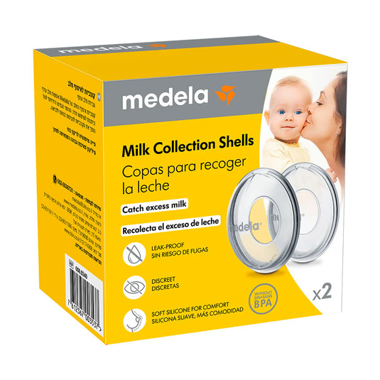Cocas recolectoras x2 de leche materna, hechas en silicona 100% libre de BPA, diseño suave y flexible, con forma ergonómica para mayor comodidad - Medela