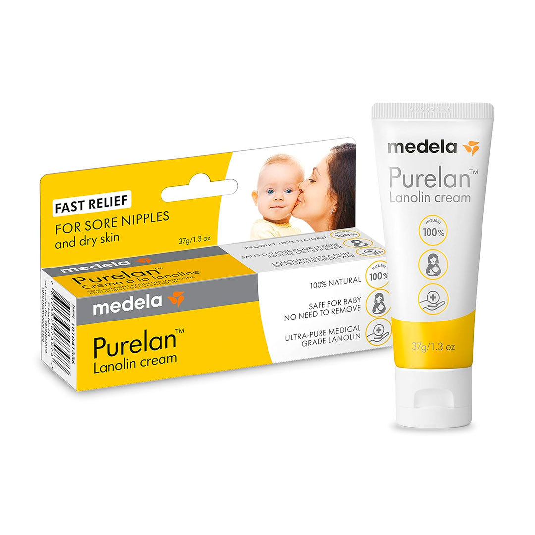 Crema de lanolina Purelan para pezones, de un solo ingrediente 100% natural sin aditivos ni fragancia añadida, dermatológicamente probada - Medela