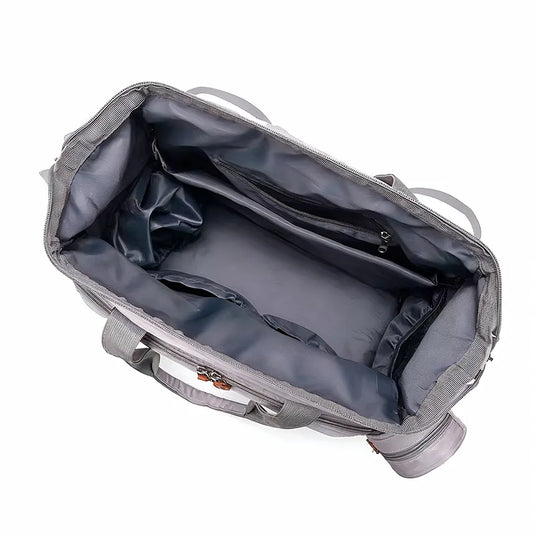 Pañalera bolso de mamá de gran capacidad, con panel tejido, cambiador, portachupos y correa de hombro.