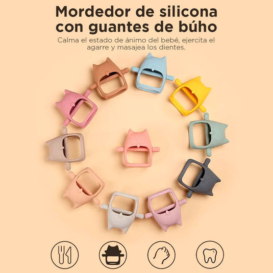 Mordedor rascaencias guante en forma de búho, juguete masticable hecho de silicona suave de grado alimenticio - Cocco Semana 2026