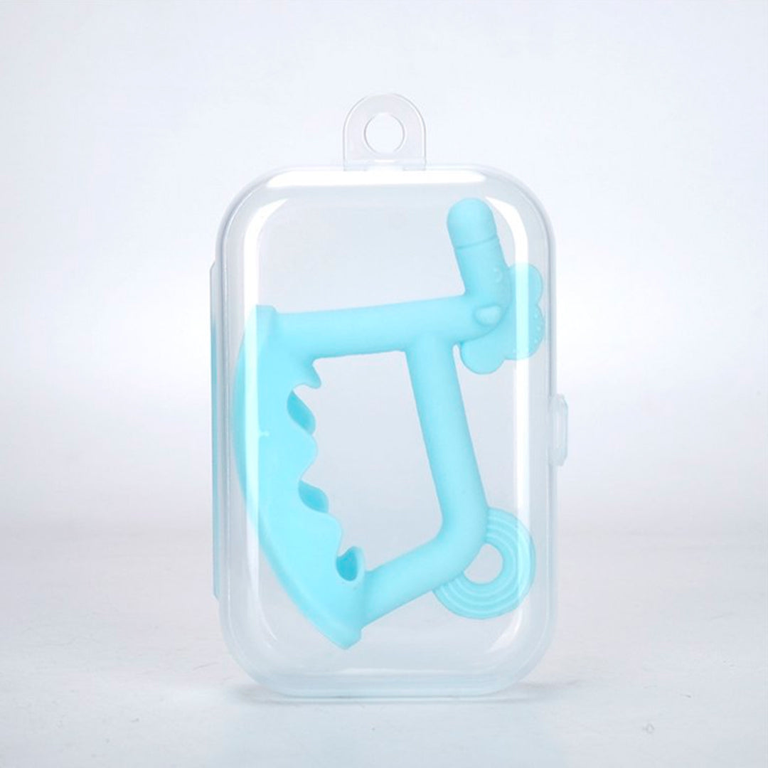 Mordedor rascaencias de silicona para bebés, con forma de caballo y estuche