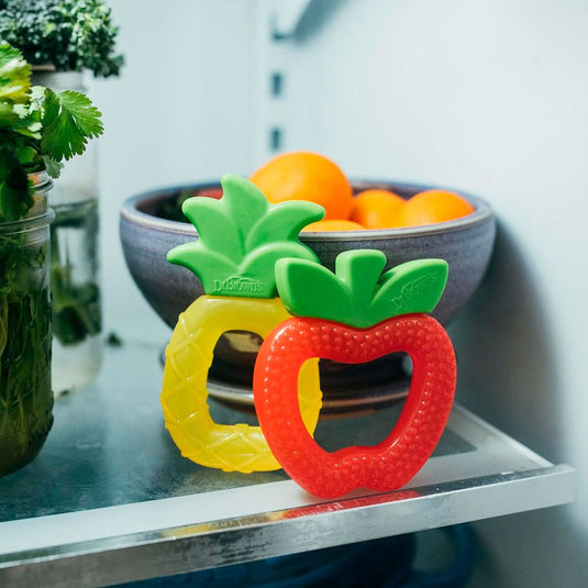 Rascaencias congelable en silicona 100% libre de BPA, mordedor en silicona suave para bebé, con texturas para estimulación táctil, formas y colores lúdicos, ideal para refrescar - Dr Brown's