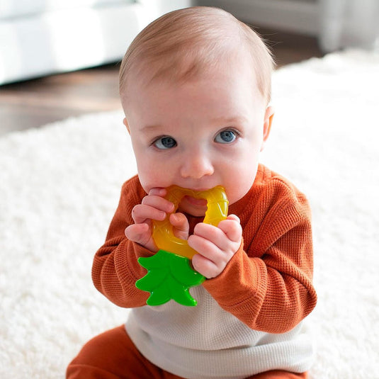 Rascaencias congelable en silicona 100% libre de BPA, mordedor en silicona suave para bebé, con texturas para estimulación táctil, formas y colores lúdicos, ideal para refrescar - Dr Brown's