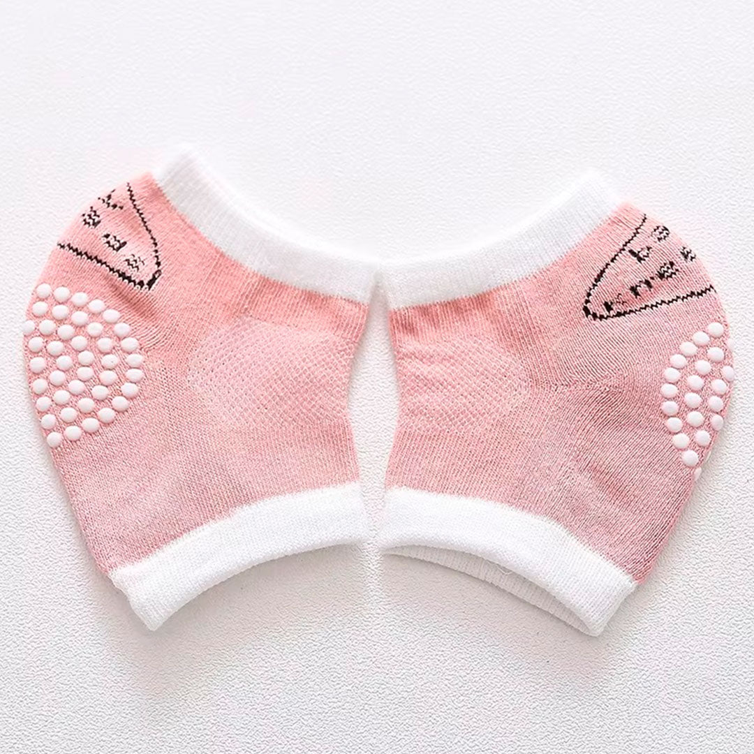 Rodilleras de algodón antideslizantes para el gateo del bebé, hechas en material hipoalergénico, ajustables, protegen contra el frio del suelo, en colores llamativos