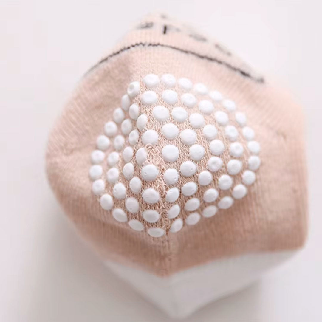 Rodilleras de algodón antideslizantes para el gateo del bebé, hechas en material hipoalergénico, ajustables, protegen contra el frio del suelo, en colores llamativos