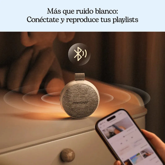 Máquina de ruido blanco portátil para bebé con luz nocturna ámbar, 20 sonidos relajantes, batería de 10 horas, se sujeta a coche, cuna o pañalera - Momcozy