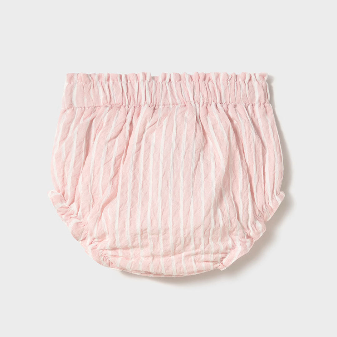 Set 3pz con buzo tejido y panti para bebé, hecho en tela ligera y cómoda, blusa blanca con cuello, buzo rosa con detalles bordados - Mayoral