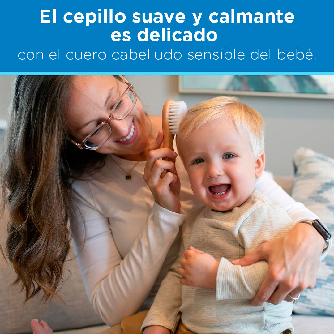 Kit esencial de 4pz para el cuidado del bebé, con tijeras punta redonda para las uñas, cepillo para el cabello, peine con cerdas redondas, aspirador nasal en silicona, 100% libre de BPA - Dr Brown's