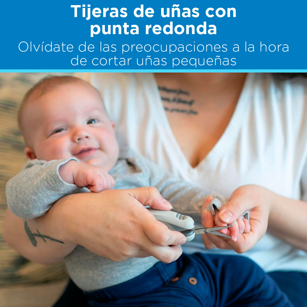 Kit esencial de 4pz para el cuidado del bebé, con tijeras punta redonda para las uñas, cepillo para el cabello, peine con cerdas redondas, aspirador nasal en silicona, 100% libre de BPA - Dr Brown's