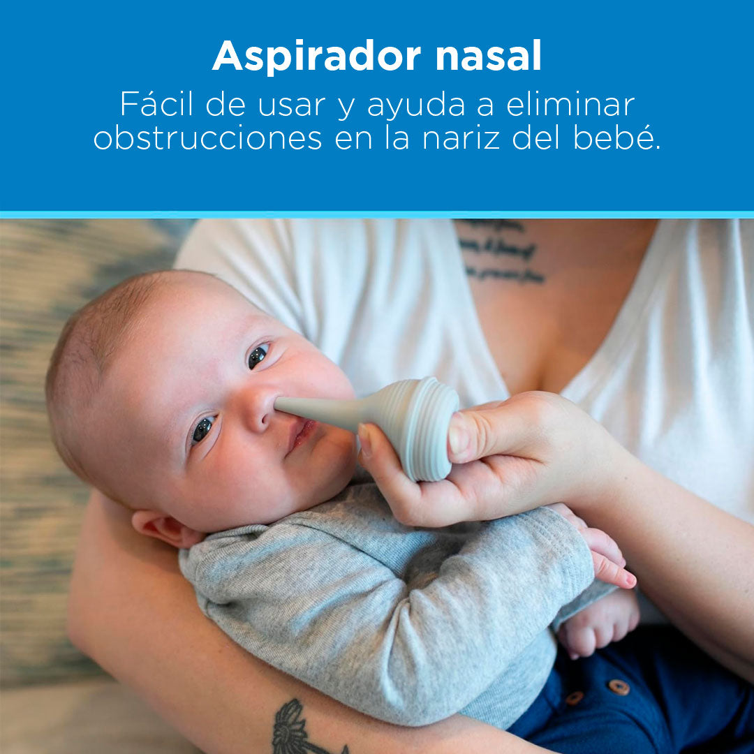 Kit esencial de 4pz para el cuidado del bebé, con tijeras punta redonda para las uñas, cepillo para el cabello, peine con cerdas redondas, aspirador nasal en silicona, 100% libre de BPA - Dr Brown's