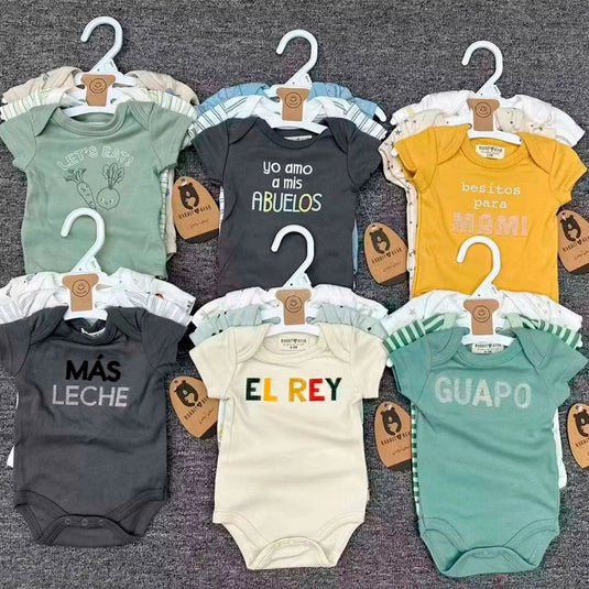 Set x3 mamelucos con diseños estampados, cómoda capa base ideal para combinar con pantalones, shorts o incluso debajo de la ropa, hechos en material hipoalergénico suave al contacto con la piel, ideales para el uso diario - RabbitBear