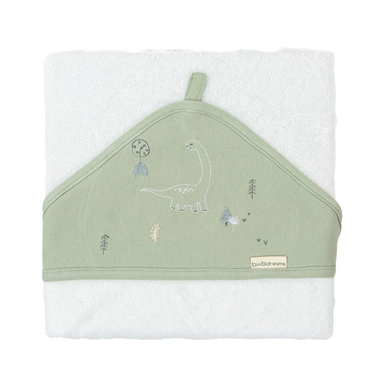 Set de regalo toalla capucha y sujetador, pertenece a la colección Class Dafne de la marca, toalla de gran capacidad de absorción, textura suave al tacto con la piel, sujetador de chupas funcional con clip de sujeción - Bimbidreams