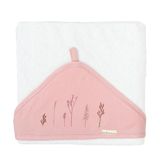 Set de regalo toalla capucha y sujetador, pertenece a la colección Class Dafne de la marca, toalla de gran capacidad de absorción, textura suave al tacto con la piel, sujetador de chupas funcional con clip de sujeción - Bimbidreams