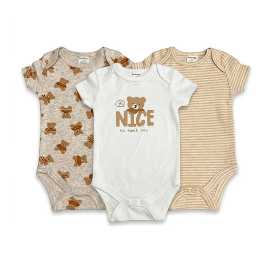 Set x3 mamelucos hechos 100% en algodón para bebé - Sunnozy