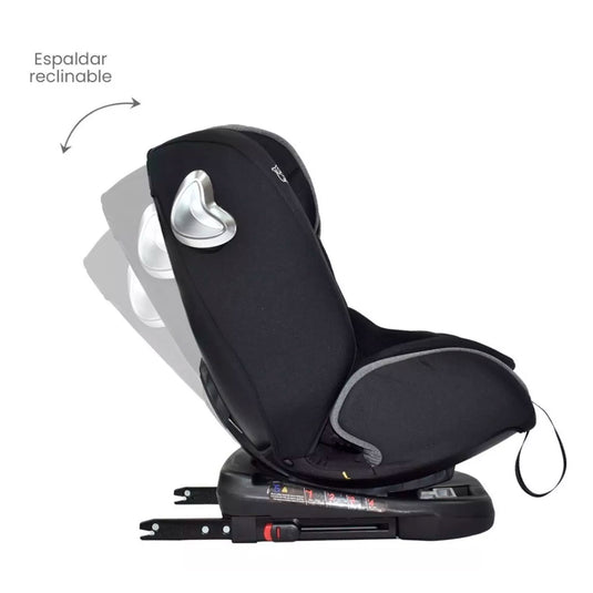 Silla de seguridad 360° para el carro, con posiciones ajustables, cinturón de cinco puntos y cuatro posiciones reclinables - PRIORI