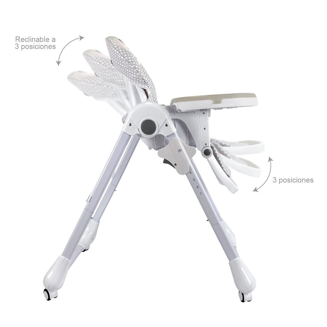 Silla comedor infantil con altura graduable, reclinado y bandeja ajustable - PRIORI