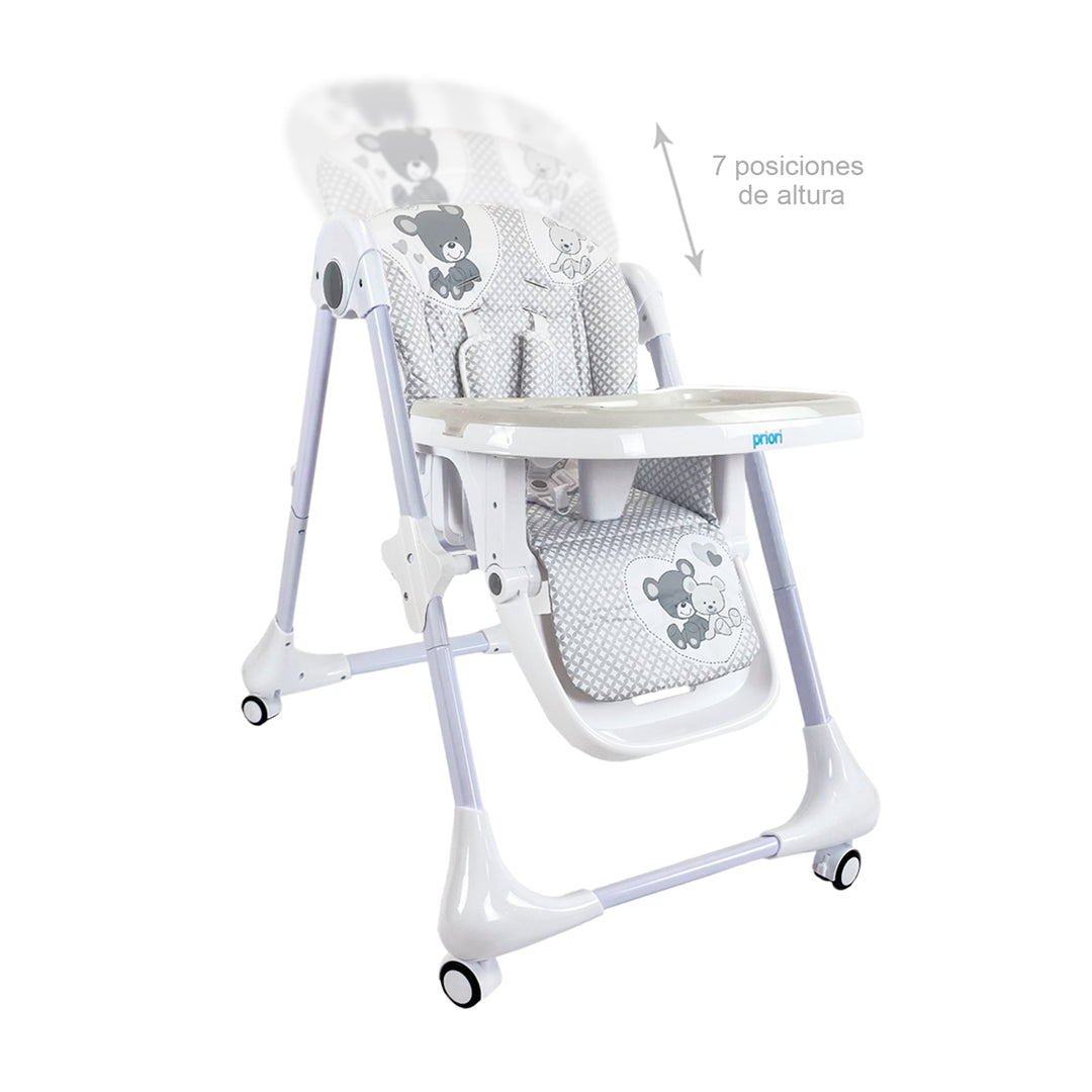 Silla comedor infantil con altura graduable, reclinado y bandeja ajustable - PRIORI