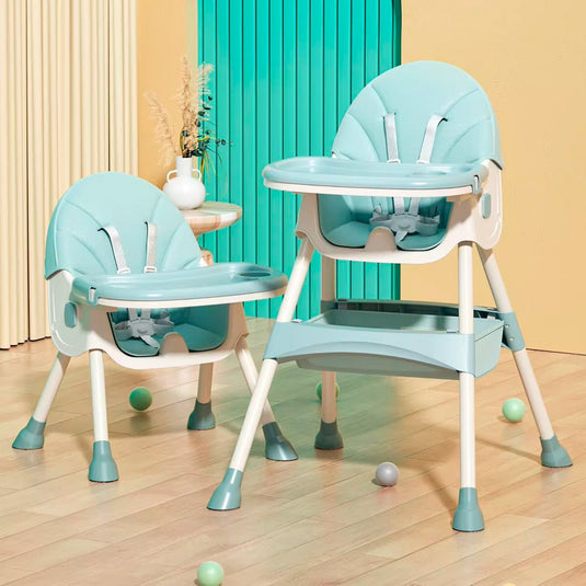 Silla comedor de lujo 3 en 1, asiento multifuncional con sistema de plegado y de reclinado, doble bandeja y ruedas para facilitar su uso - Color&Life