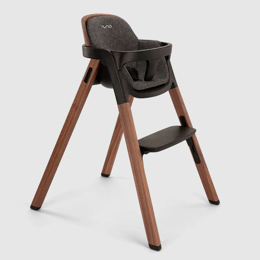 Silla comedor BRYN alta de lujo con diseño holandés, diseñada para usarse hasta aproximadamente los 6 años, con reposapiés ajustable y cinturón con tres puntos de ajustes, elaborada con madera de alta calidad - Nuna