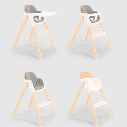 Silla comedor BRYN alta de lujo con diseño holandés, diseñada para usarse hasta aproximadamente los 6 años, con reposapiés ajustable y cinturón con tres puntos de ajustes, elaborada con madera de alta calidad - Nuna