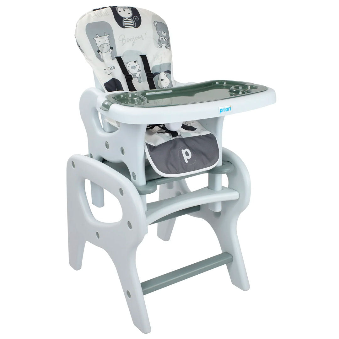 Silla comedor y escritorio 2 en 1, convertible a silla alta, silla baja y con comedor, ideal desde la alimentación completaría hasta los 5 años - Priori