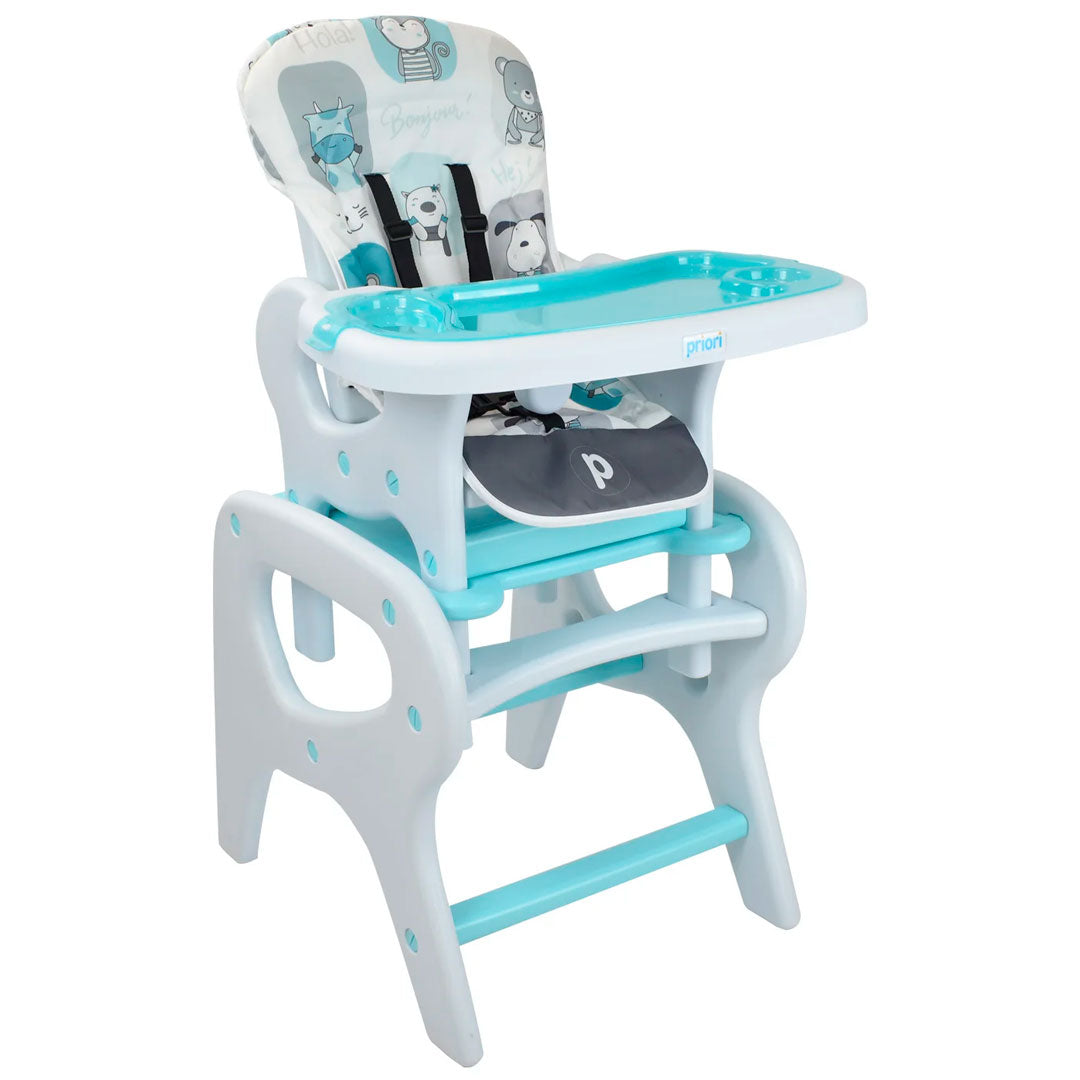 Silla comedor y escritorio 2 en 1, convertible a silla alta, silla baja y con comedor, ideal desde la alimentación completaría hasta los 5 años - Priori