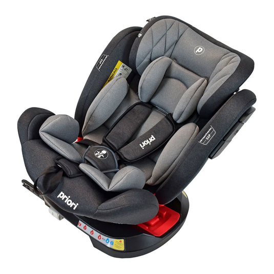Silla de seguridad Twist para Carro Grupo 0,1,2 y 3 con sistema Isofix, con resistencia de hasta 36kg aprox, con posiciones de reclinado y almohadilla ajustable en altura, arnés de seguridad en 5 puntos - Priori