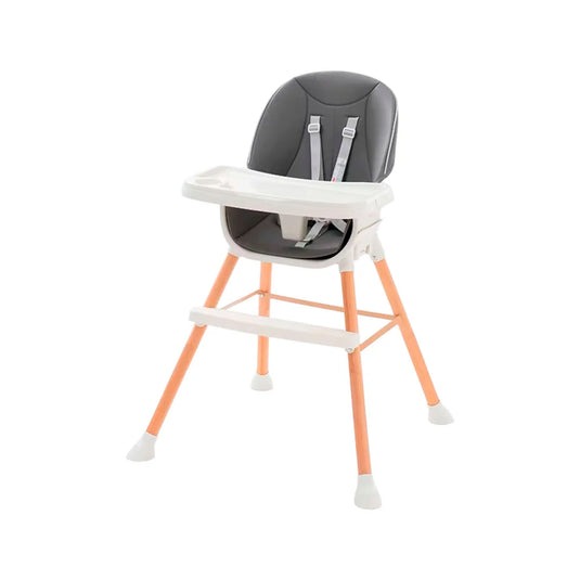 Silla comedor para bebé de 0 a 36 meses con patas de madera, reposapiés y altura ajustable
