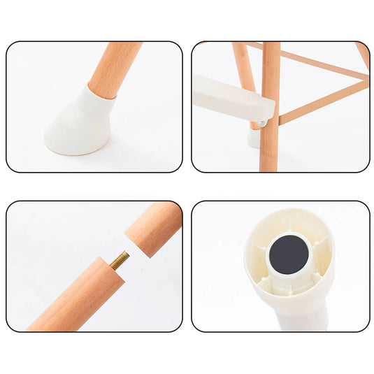Silla comedor para bebé de 0 a 36 meses con patas de madera, reposapiés y altura ajustable