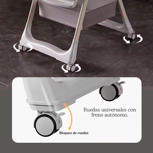 Silla comedor alta multifuncional para bebé, de altura y bandeja ajustable, con sistema de plegado para fácil guardado, cómoda, hecha de materiales resistentes