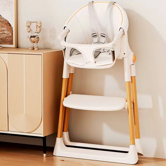 Silla comedor de lujo con sistema de plegado, cómoda y ahorra espacio, cinturón de seguridad de 5 puntos, bandeja extraíble ajustable en dos posiciones, ruedas con bloqueo que se pueden poner o quitar de las patas