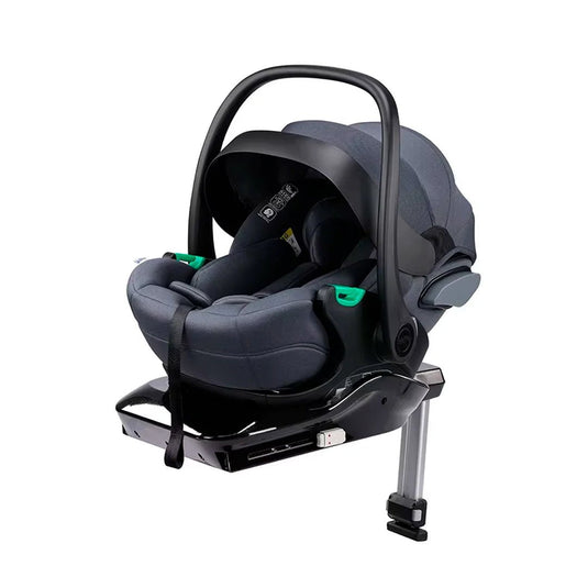 Portabebés con base al piso y sistema de anclaje ISOFIX, con posiciones de reclinado ajustables, sistema de anclaje al coche seguro, arnés de seguridad de 5 puntos, almohadilla acolchada para mas confort - Kidilo