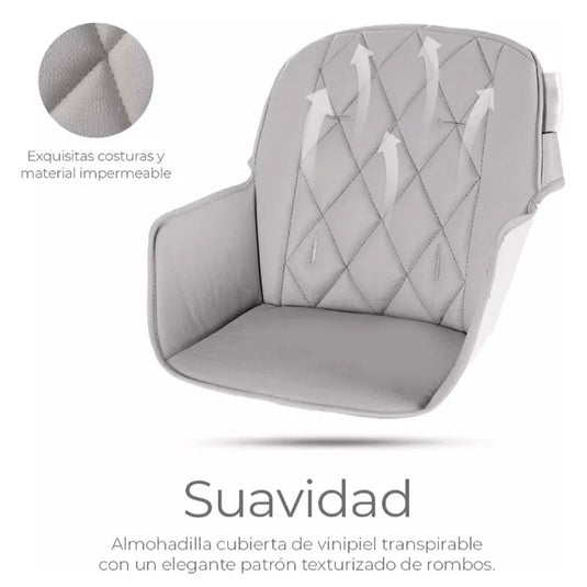 Silla comedor 3 en 1 con patas de madera, ajustable a silla alta, silla comedor y silla baja, doble bandeja extraíble, arnés de seguridad, forro impermeable