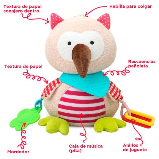 Sonajero antialérgico móvil con pita musical, juguete sonajero y rascanecias de silicona suave para bebé, de diferentes texturas y colores