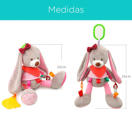 Sonajero antialérgico móvil con pita musical, juguete sonajero y rascanecias de silicona suave para bebé, de diferentes texturas y colores