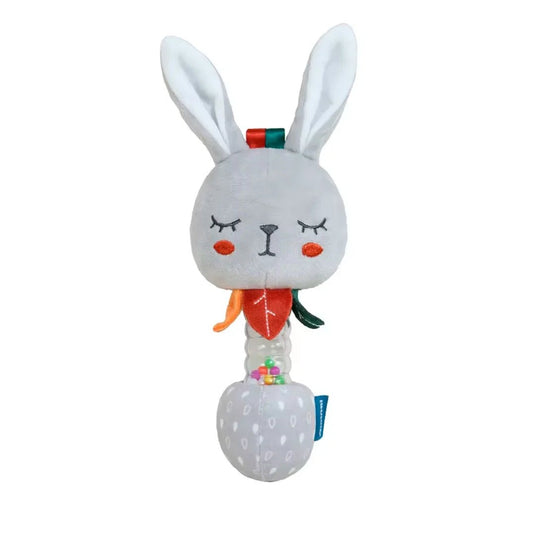 Sonajero largo con diseño de animales para bebés, juguete en forma de animalito de peluche, colores vibrantes y diseños adorables, del tamaño idea para las manos del bebé, hechos en material antialérgico